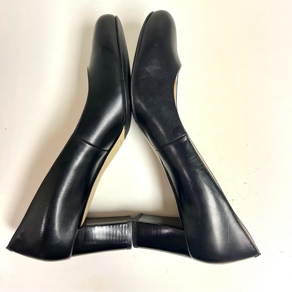Cole Haan Women's Justine black leather block heels pumps 11B preppy office - Picture 8 of 11